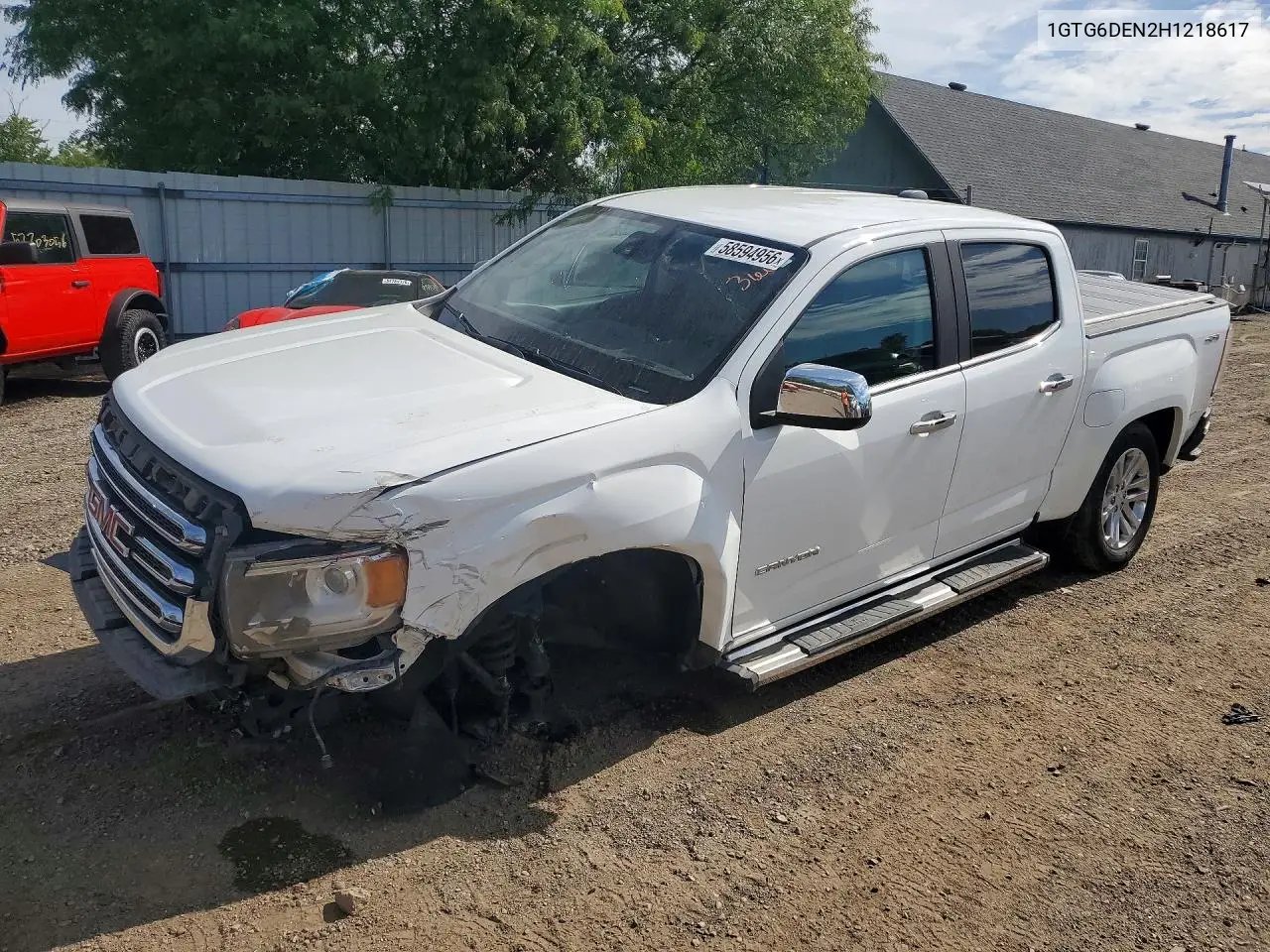 2017 GMC Canyon Slt VIN: 1GTG6DEN2H1218617 Lot: 58594956