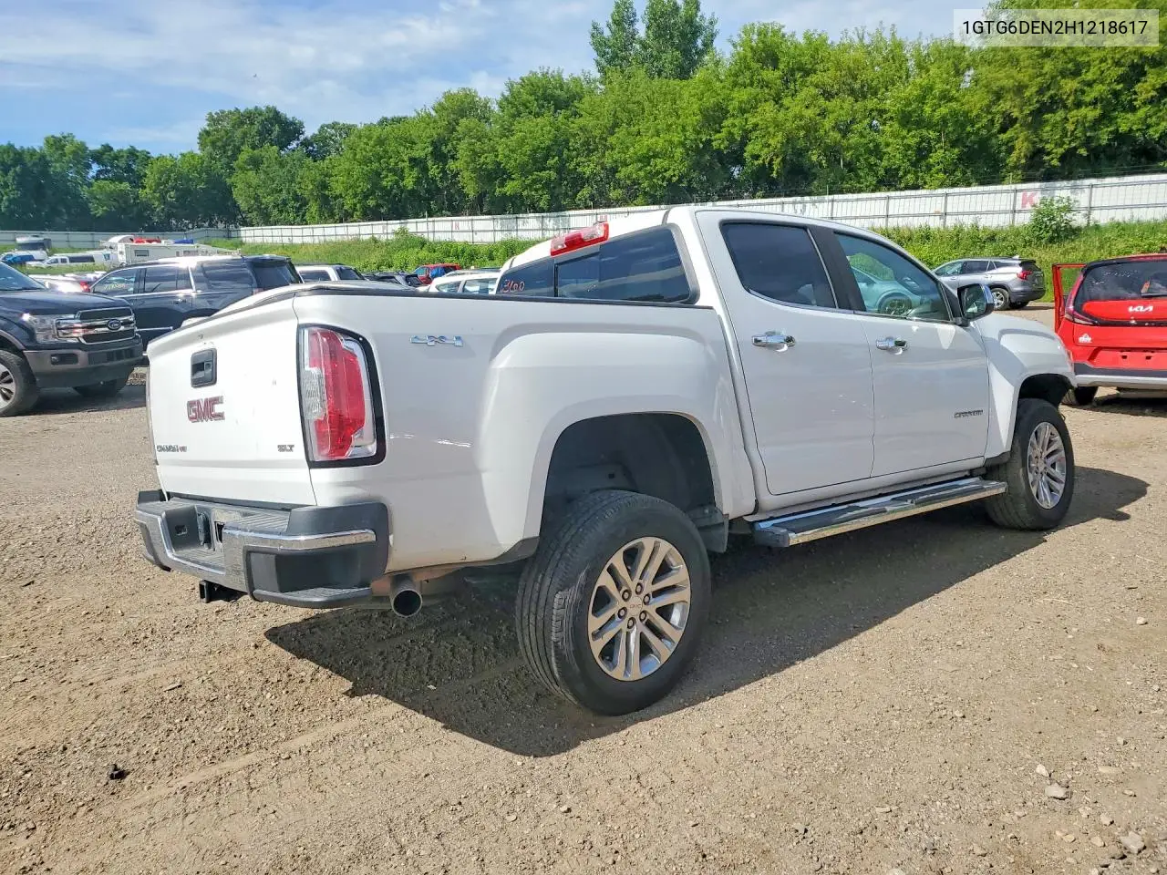 2017 GMC Canyon Slt VIN: 1GTG6DEN2H1218617 Lot: 58594956