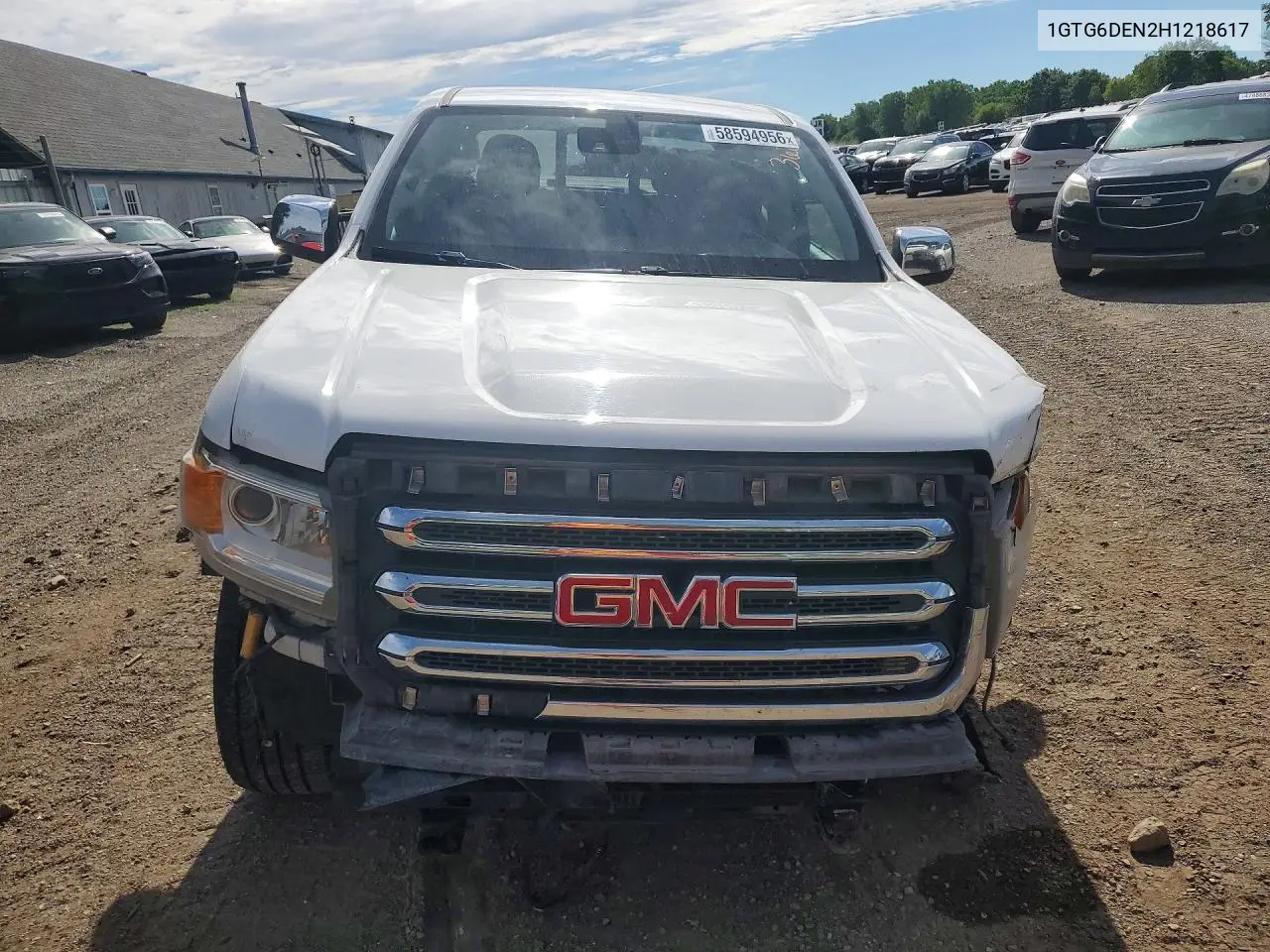 2017 GMC Canyon Slt VIN: 1GTG6DEN2H1218617 Lot: 58594956