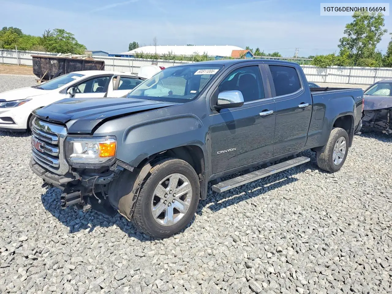 2017 GMC Canyon Slt VIN: 1GTG6DEN0H1166694 Lot: 60811006