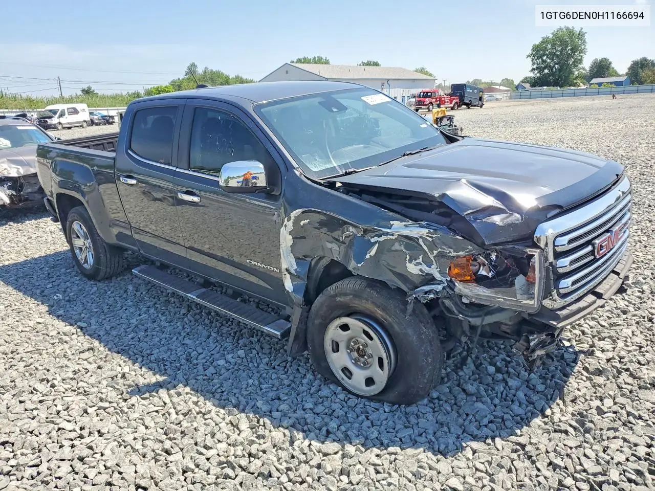 2017 GMC Canyon Slt VIN: 1GTG6DEN0H1166694 Lot: 60811006