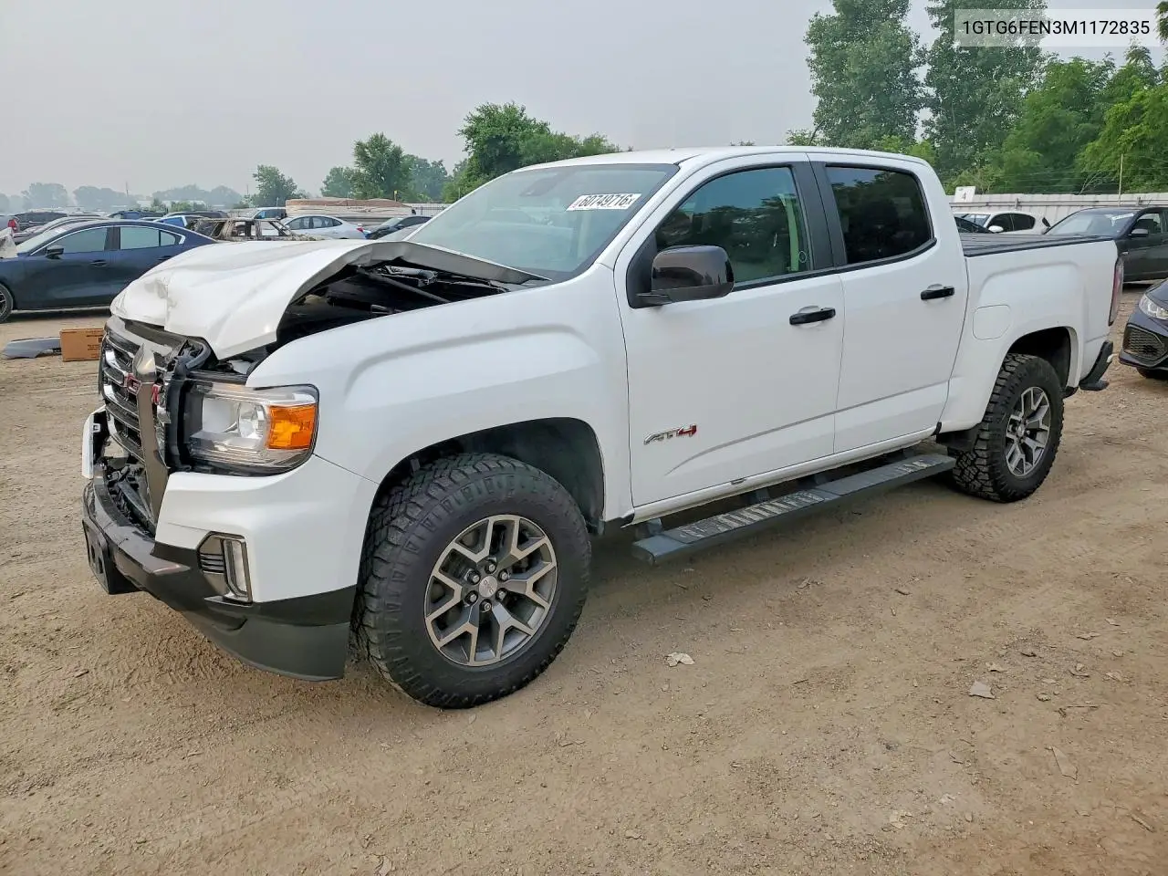 2021 GMC Canyon At4 VIN: 1GTG6FEN3M1172835 Lot: 60749716