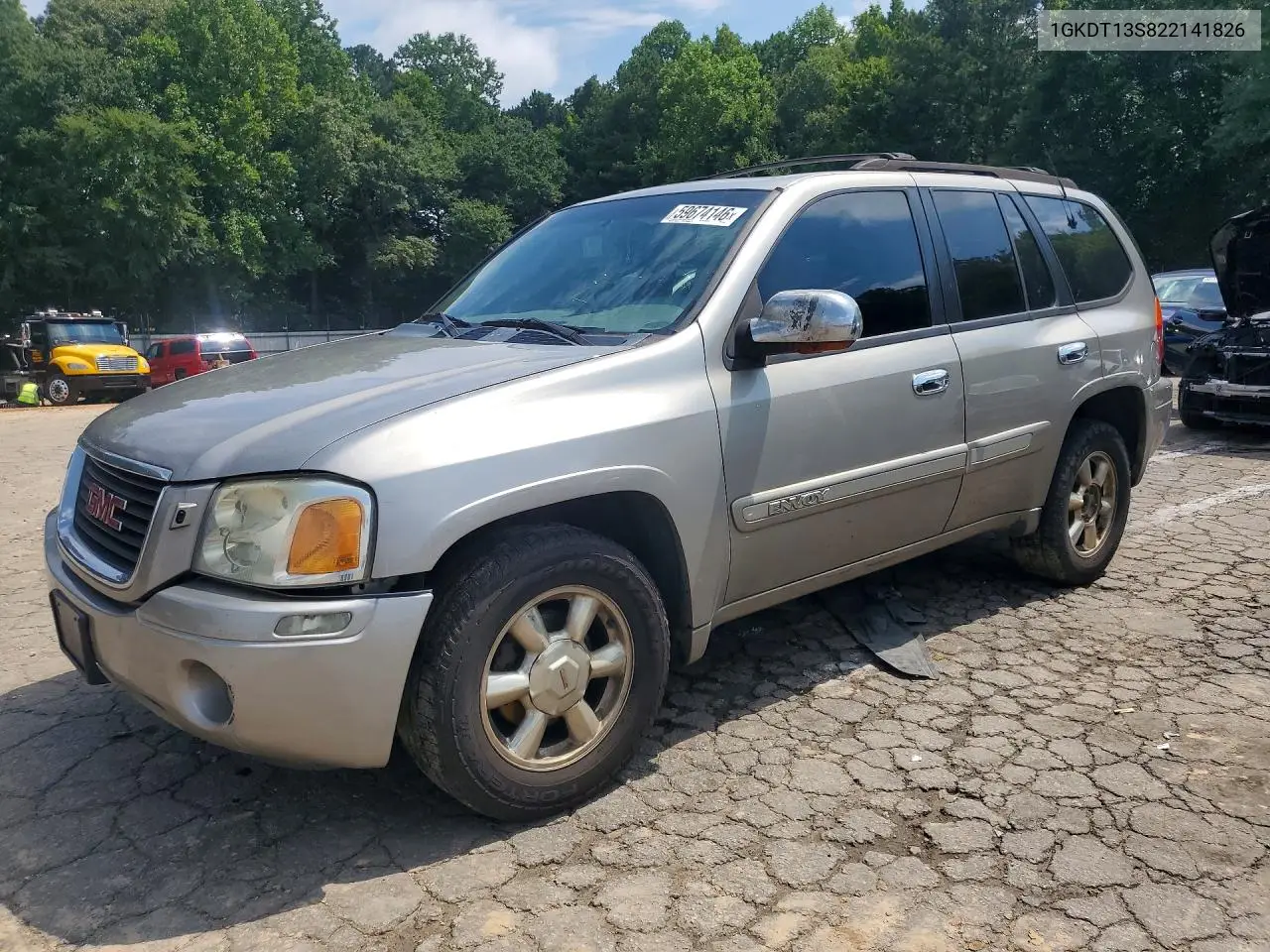 2002 GMC Envoy VIN: 1GKDT13S822141826 Lot: 59674146