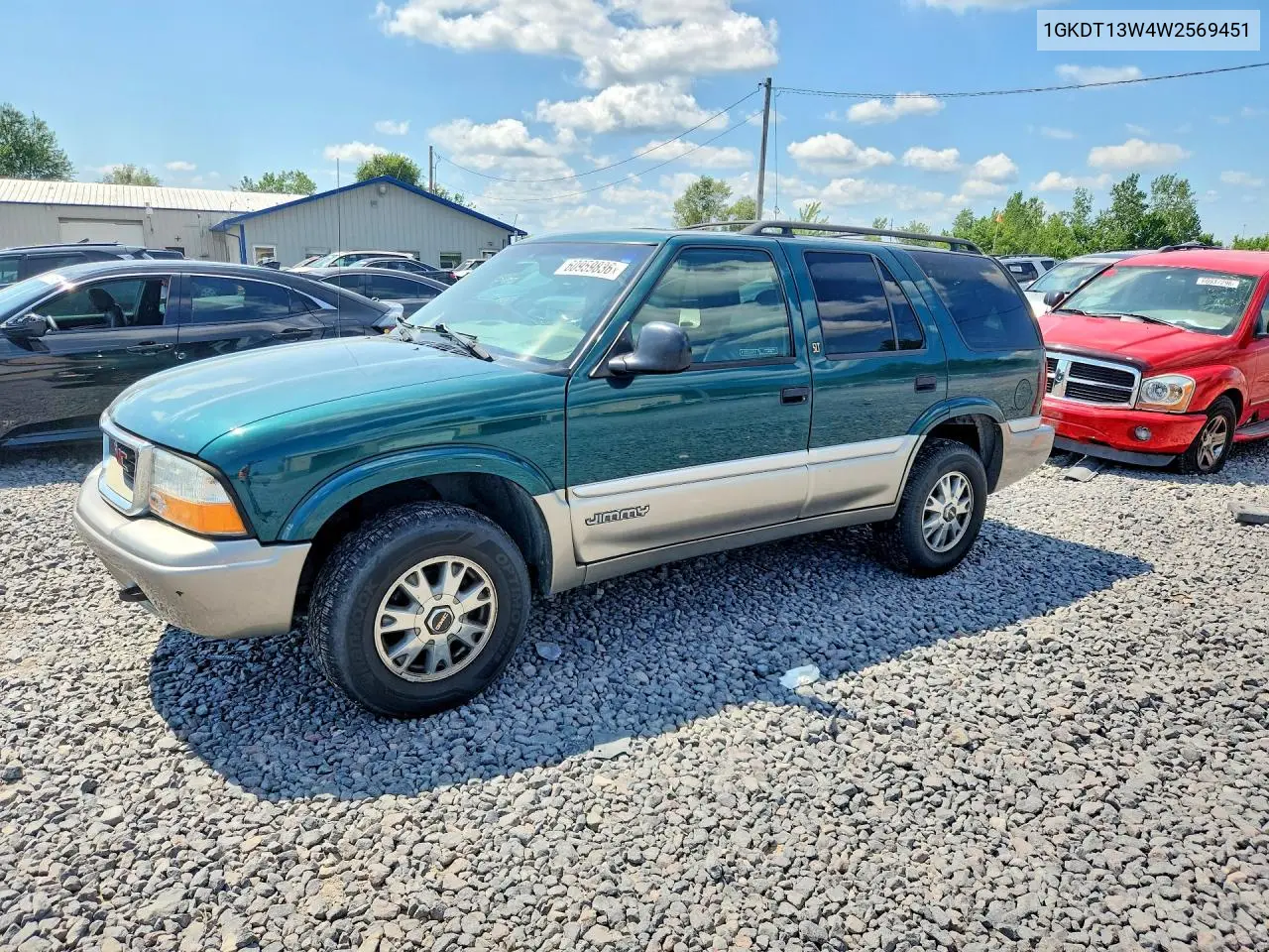 1998 GMC Jimmy VIN: 1GKDT13W4W2569451 Lot: 60959836