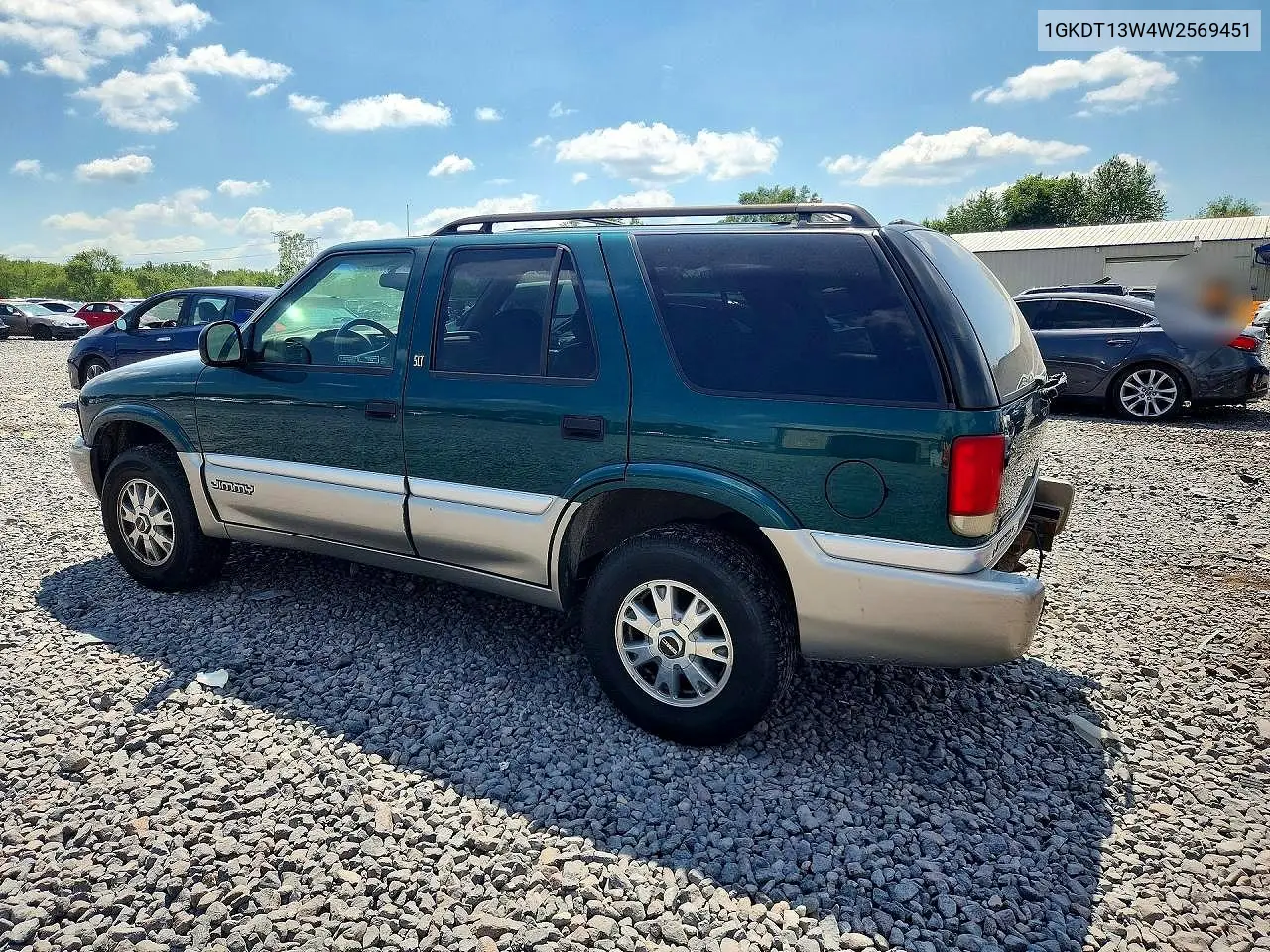 1998 GMC Jimmy VIN: 1GKDT13W4W2569451 Lot: 60959836