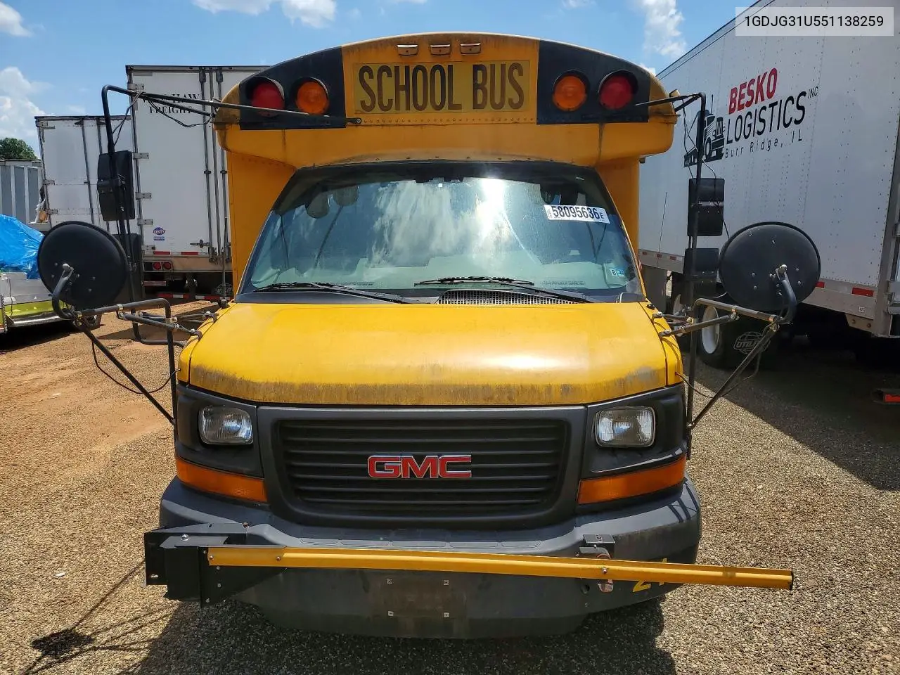 2005 GMC Savana School Bus VIN: 1GDJG31U551138259 Lot: 58095636