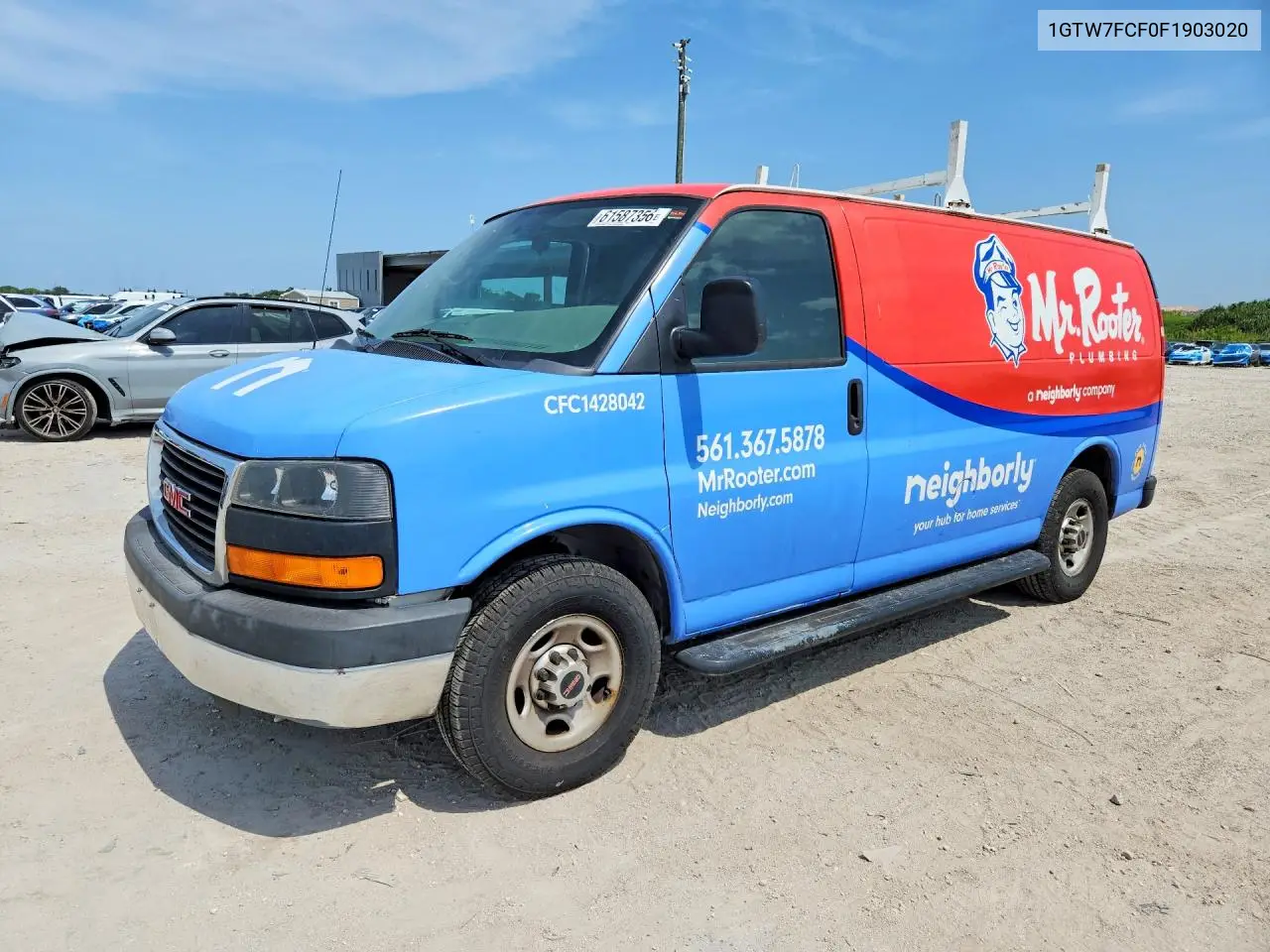 2015 GMC Savana G2500 VIN: 1GTW7FCF0F1903020 Lot: 61587356
