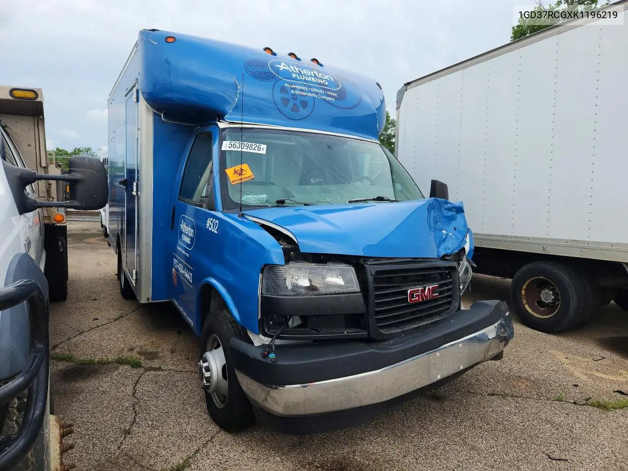 2019 GMC Savana Delivery Truck VIN: 1GD37RCGXK1196219 Lot: 56309826