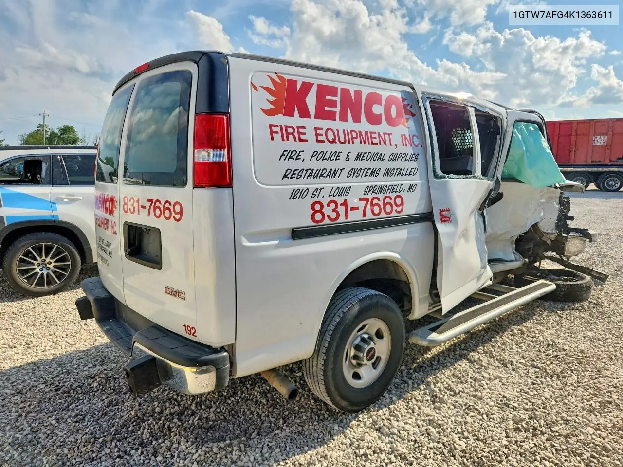 2019 GMC Savana G2500 VIN: 1GTW7AFG4K1363611 Lot: 56447976