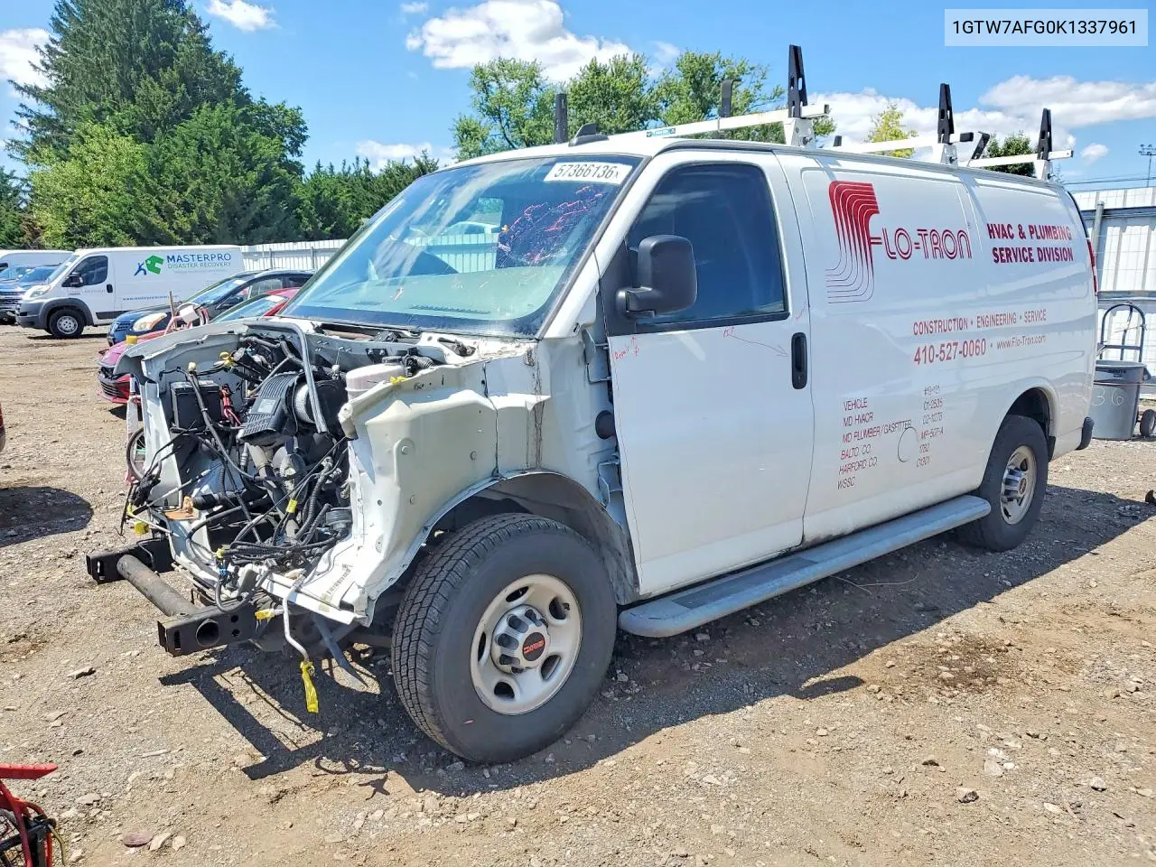 2019 GMC Savana G2500 VIN: 1GTW7AFG0K1337961 Lot: 57366136