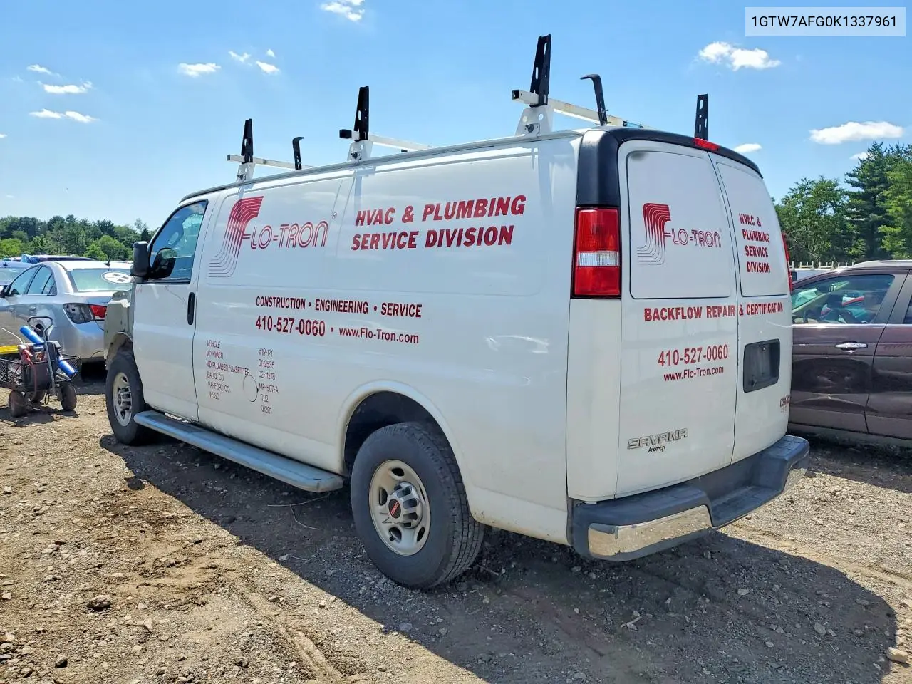 2019 GMC Savana G2500 VIN: 1GTW7AFG0K1337961 Lot: 57366136