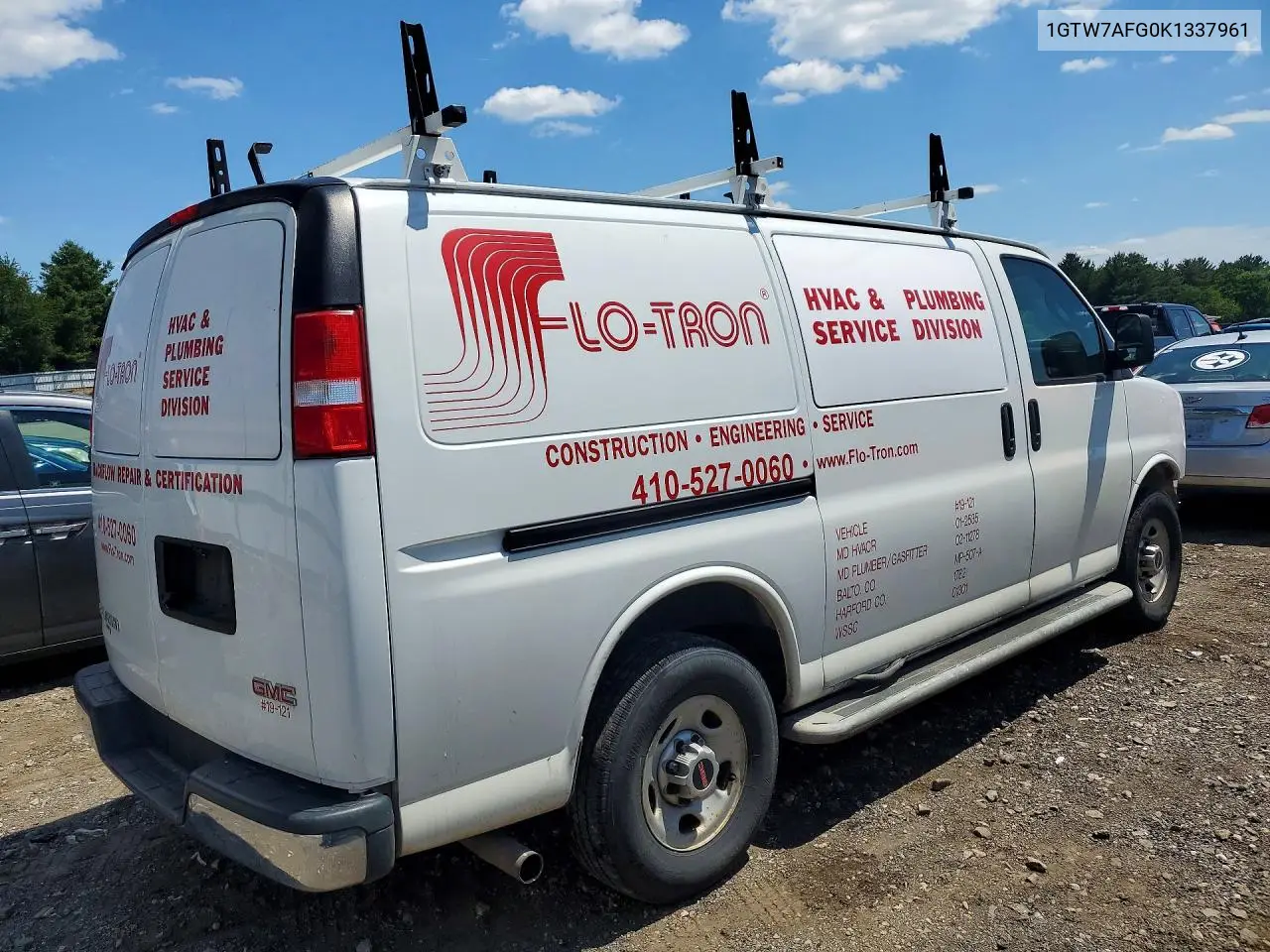 2019 GMC Savana G2500 VIN: 1GTW7AFG0K1337961 Lot: 57366136