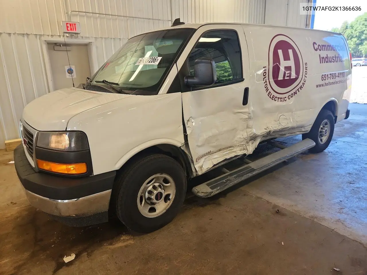 2019 GMC Savana G2500 VIN: 1GTW7AFG2K1366636 Lot: 60627286