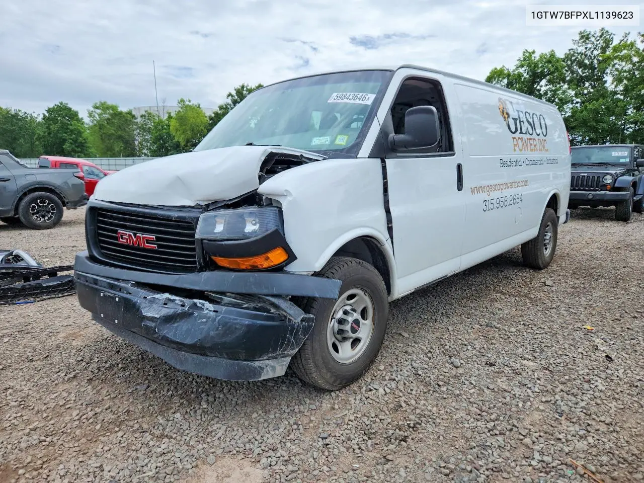 2020 GMC Savana G2500 VIN: 1GTW7BFPXL1139623 Lot: 59843646