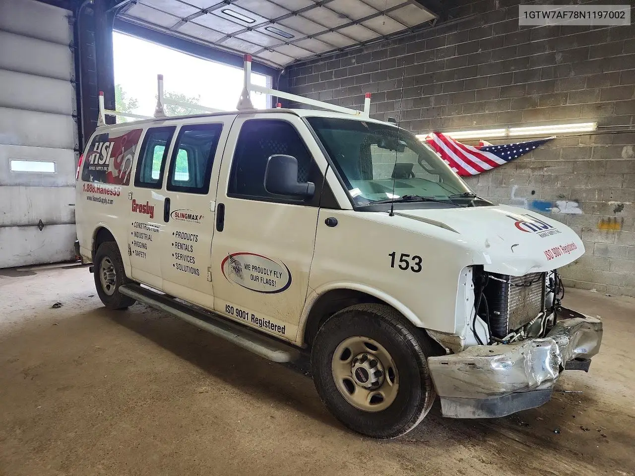 2022 GMC Savana G2500 VIN: 1GTW7AF78N1197002 Lot: 57604696