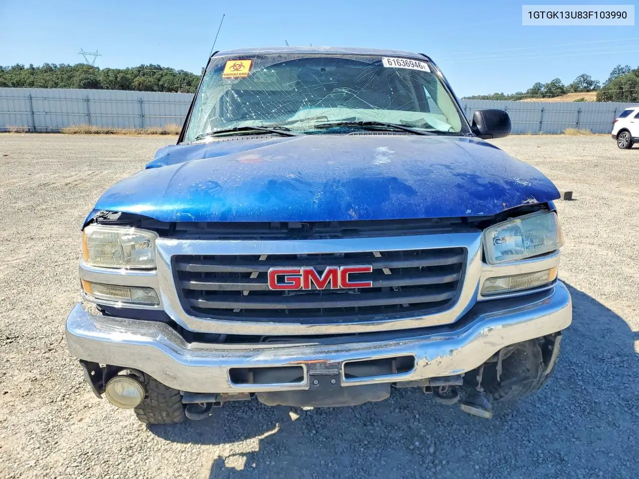 2003 GMC Sierra K1500 Heavy Duty VIN: 1GTGK13U83F103990 Lot: 61636946