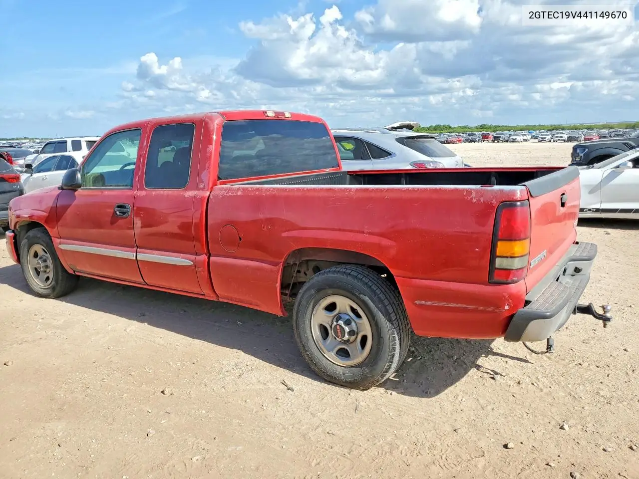 2004 GMC New Sierra C1500 VIN: 2GTEC19V441149670 Lot: 60270946