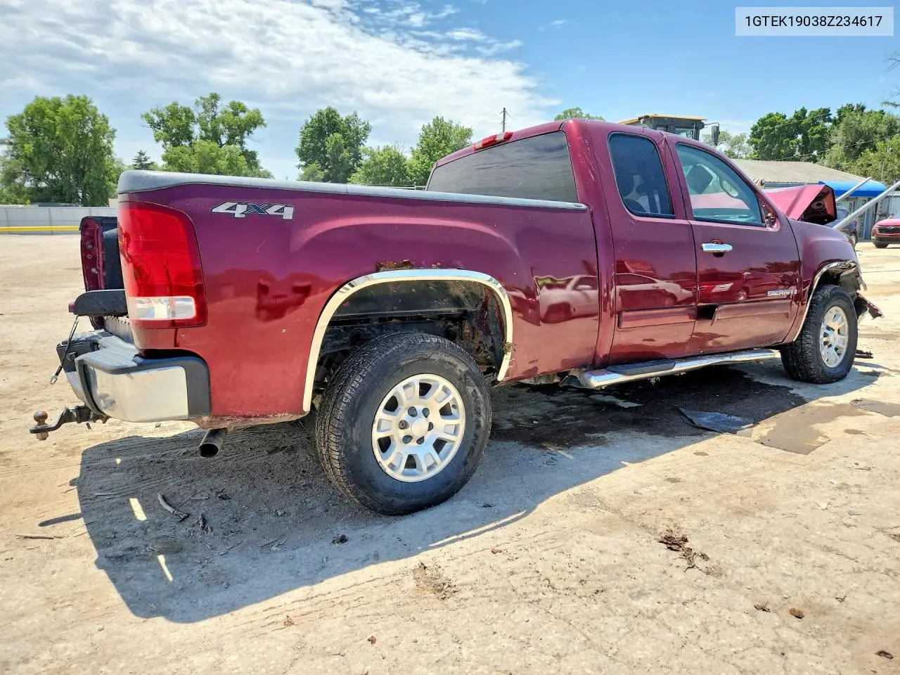 2008 GMC Sierra K1500 VIN: 1GTEK19038Z234617 Lot: 59975306