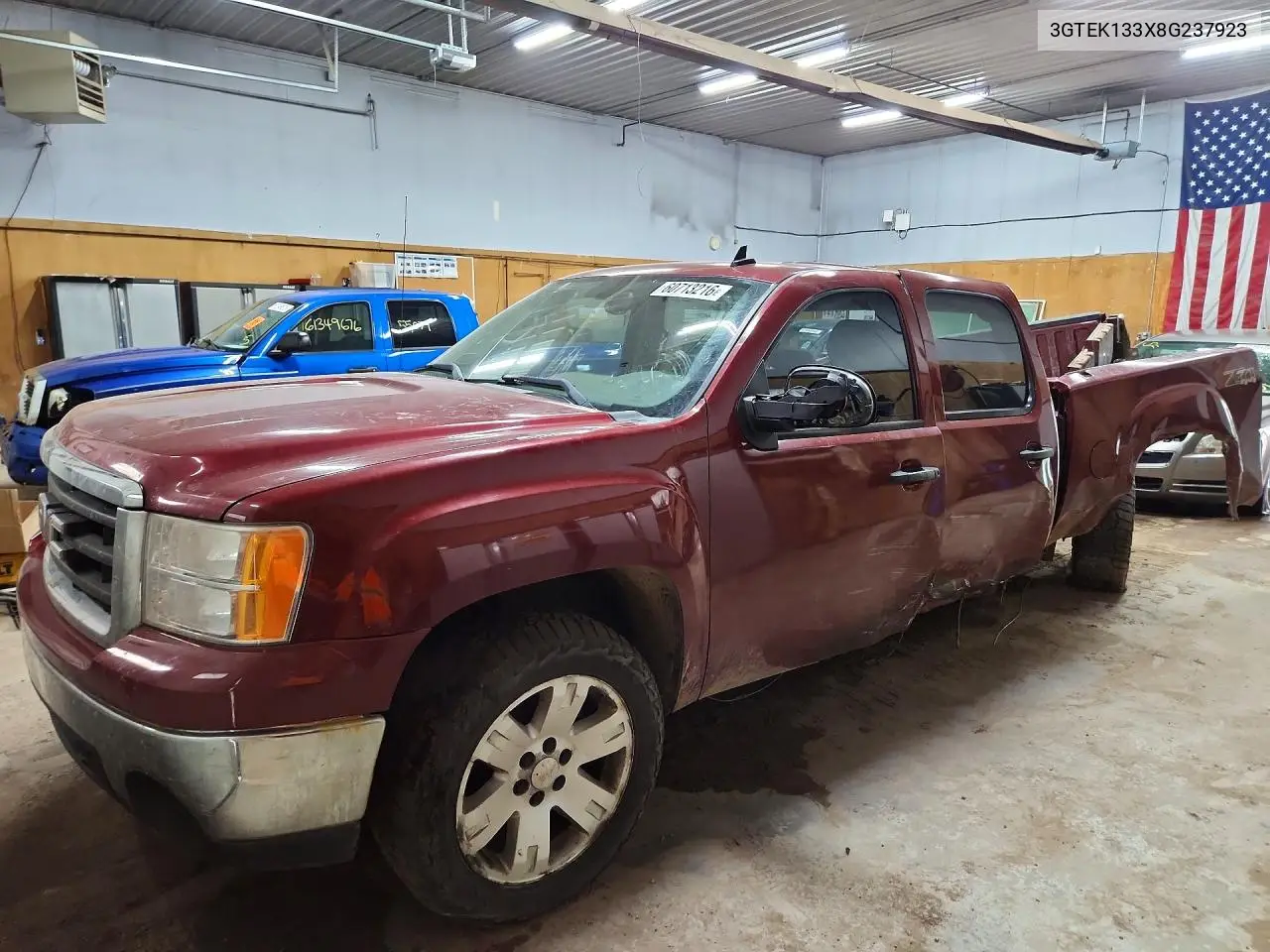 2008 GMC Sierra K1500 VIN: 3GTEK133X8G237923 Lot: 60713216