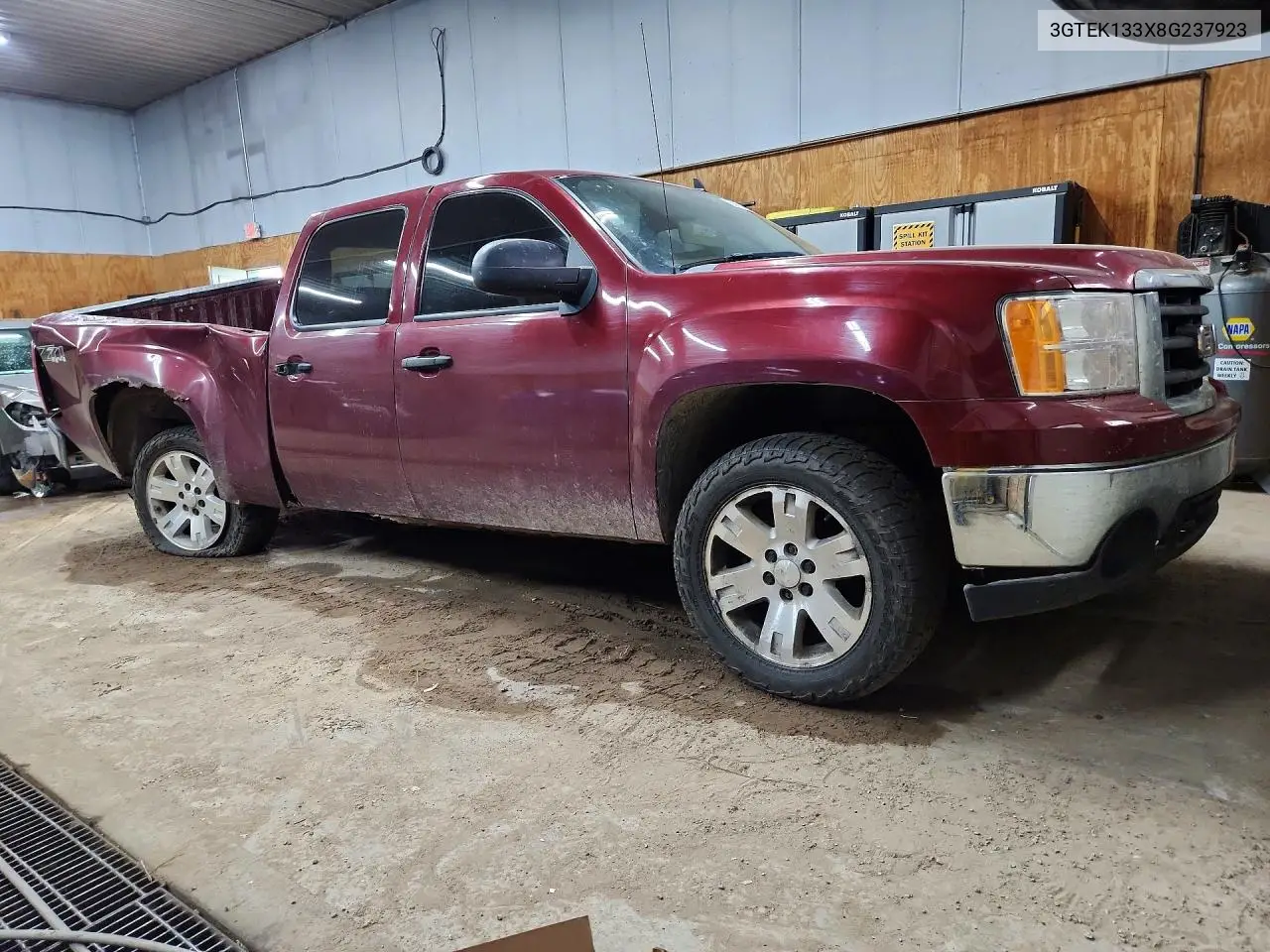 2008 GMC Sierra K1500 VIN: 3GTEK133X8G237923 Lot: 60713216