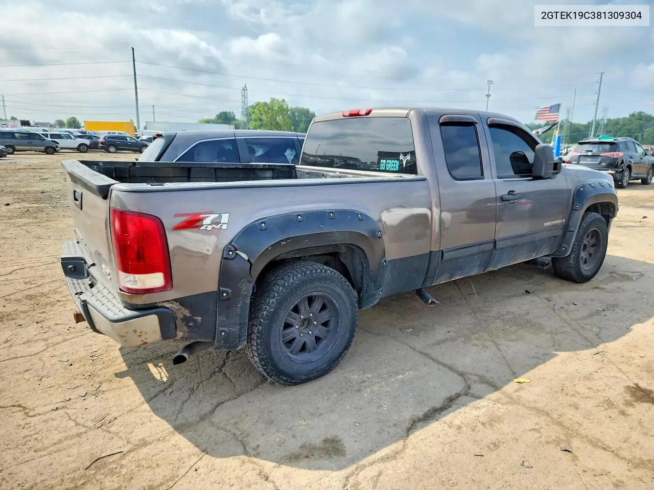 2008 GMC Sierra K1500 VIN: 2GTEK19C381309304 Lot: 61799666