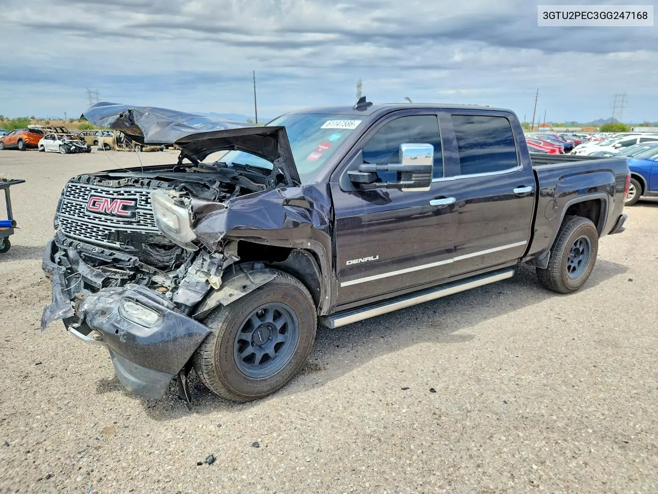 2016 GMC Sierra K1500 Denali VIN: 3GTU2PEC3GG247168 Lot: 61147586