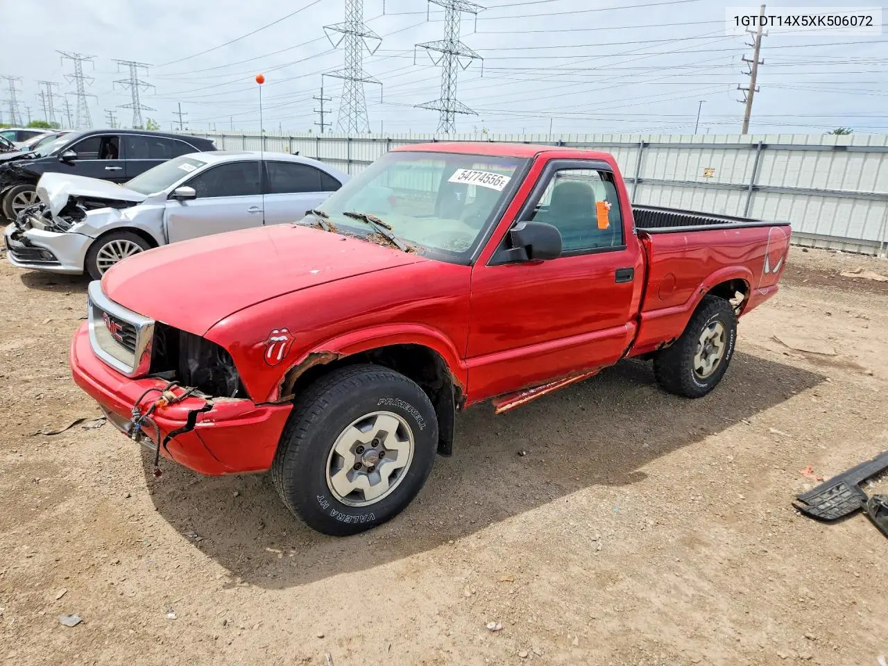 1999 GMC Sonoma VIN: 1GTDT14X5XK506072 Lot: 54774556