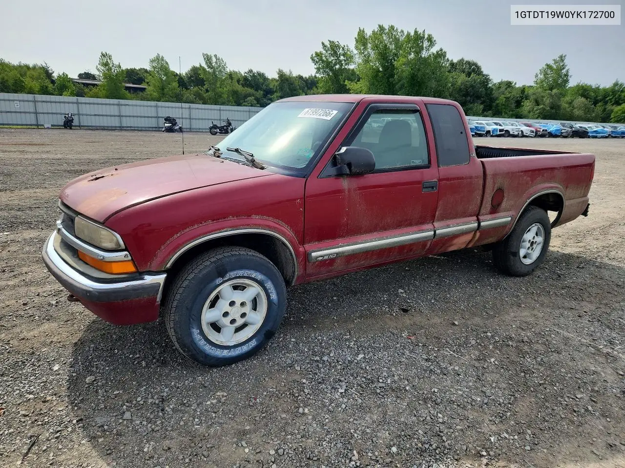 2000 GMC Sonoma VIN: 1GTDT19W0YK172700 Lot: 61997266