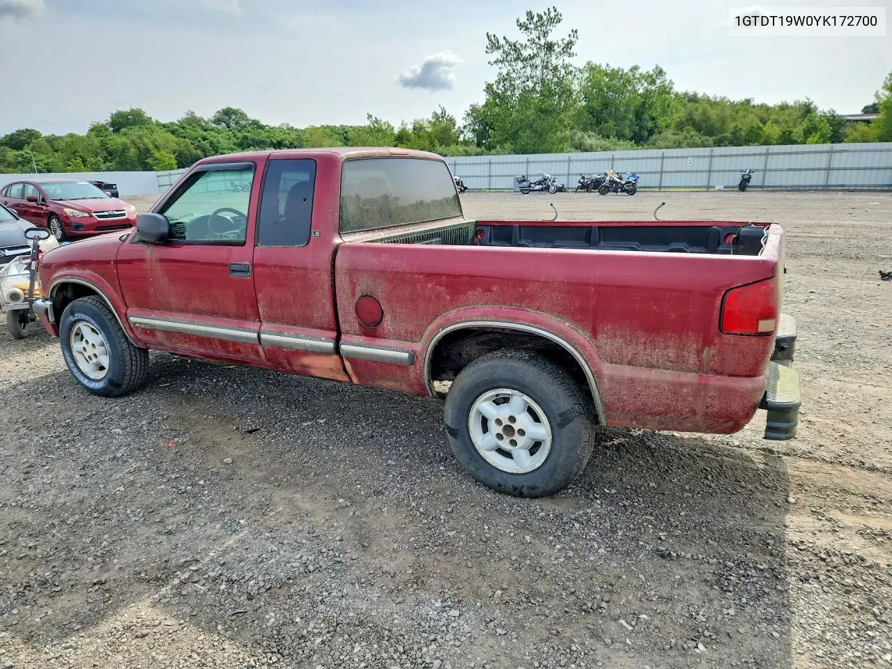 2000 GMC Sonoma VIN: 1GTDT19W0YK172700 Lot: 61997266