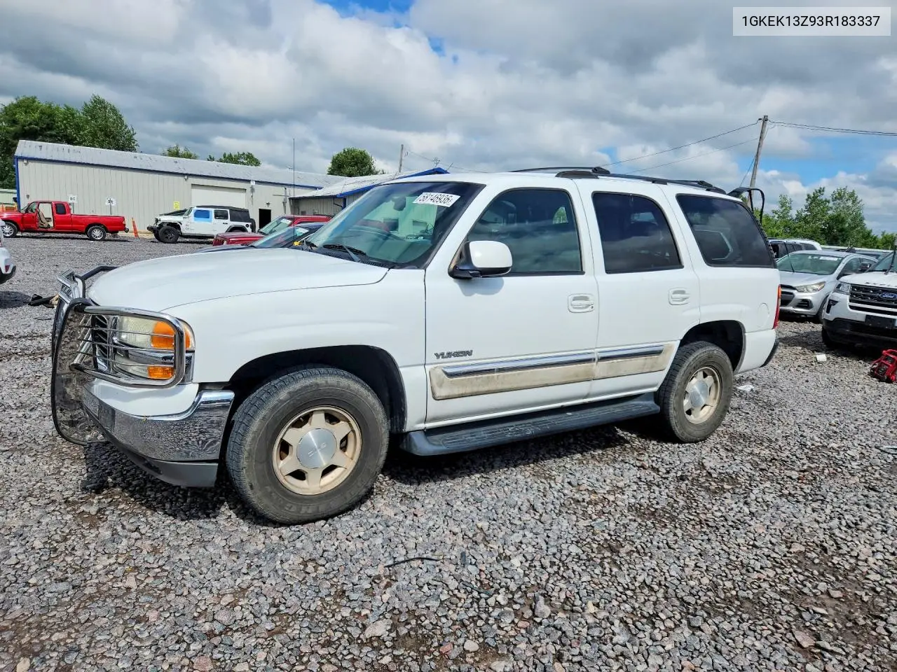 2003 GMC Yukon VIN: 1GKEK13Z93R183337 Lot: 58146936