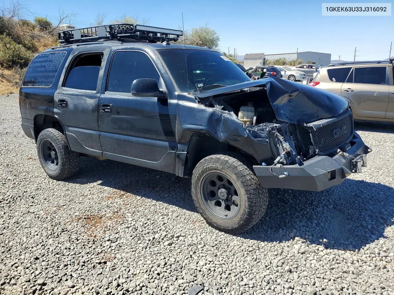 2003 GMC Yukon Denali VIN: 1GKEK63U33J316092 Lot: 61420296