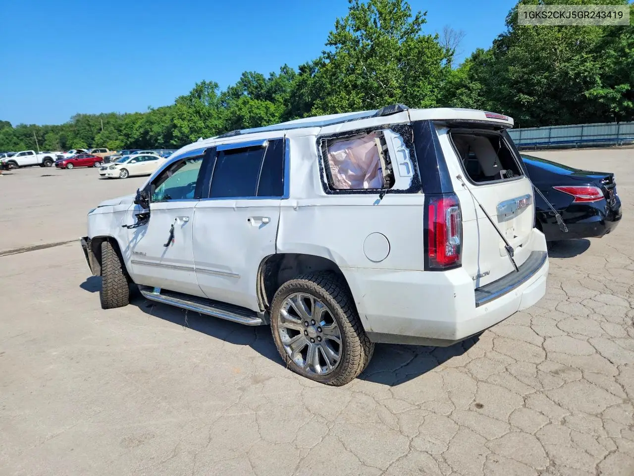 2016 GMC Yukon Denali VIN: 1GKS2CKJ5GR243419 Lot: 61788916