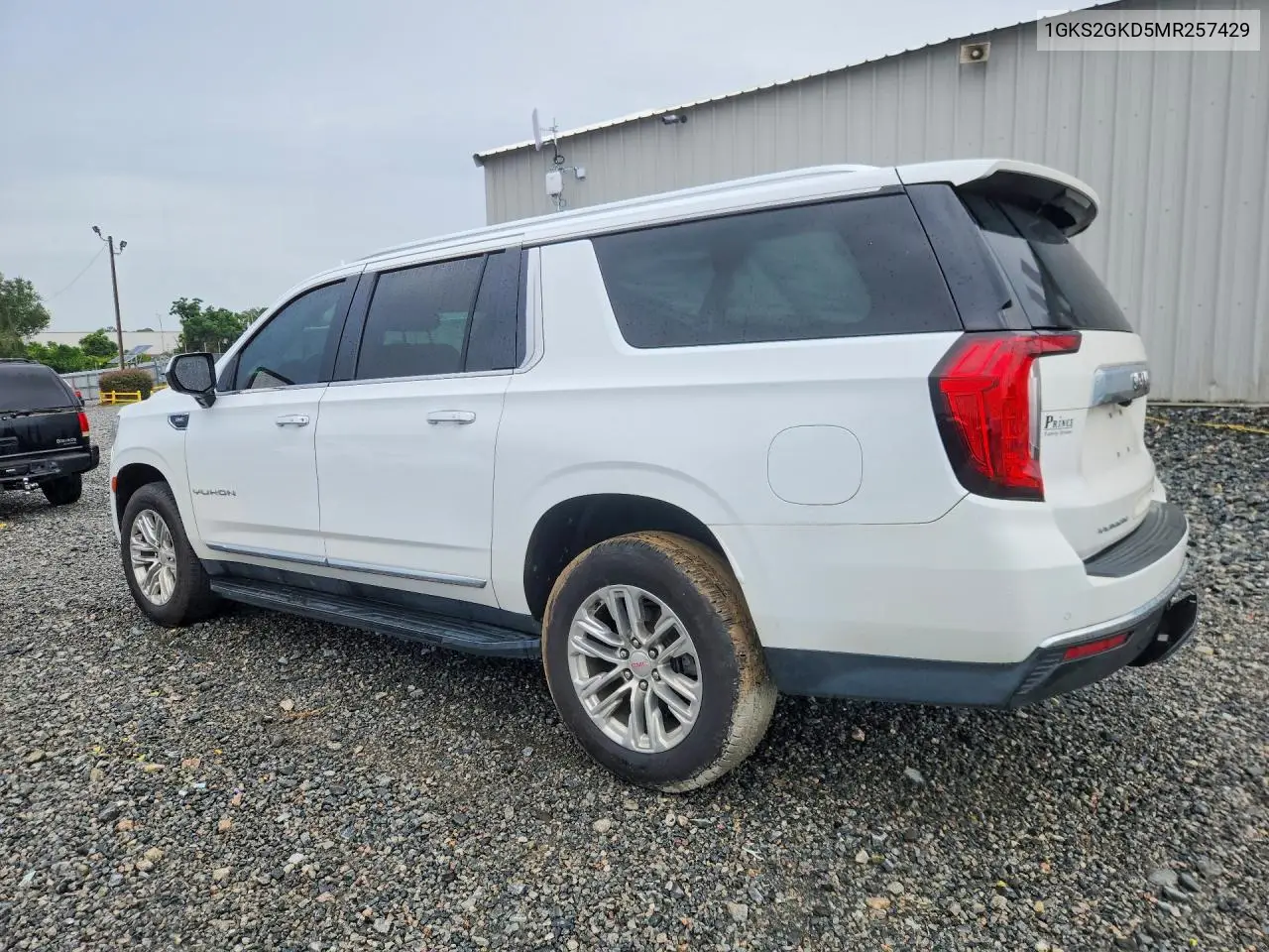 2021 GMC Yukon Xl K1500 Slt VIN: 1GKS2GKD5MR257429 Lot: 57857636