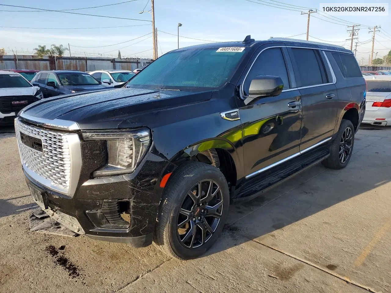 2022 GMC Yukon Xl K1500 Slt VIN: 1GKS2GKD3NR247256 Lot: 46051686