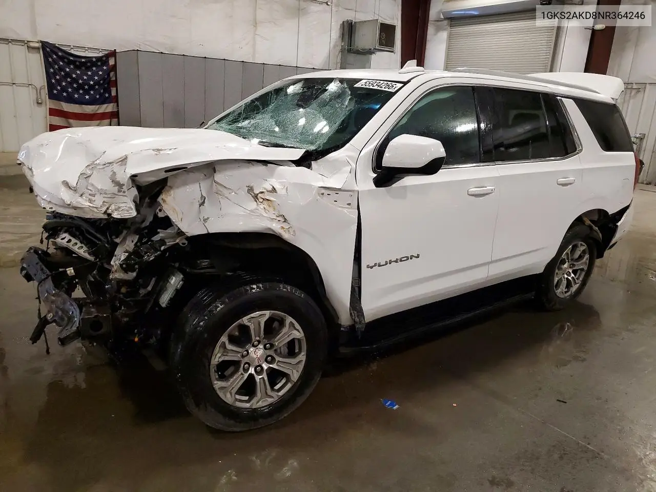 2022 GMC Yukon Sle VIN: 1GKS2AKD8NR364246 Lot: 55934266