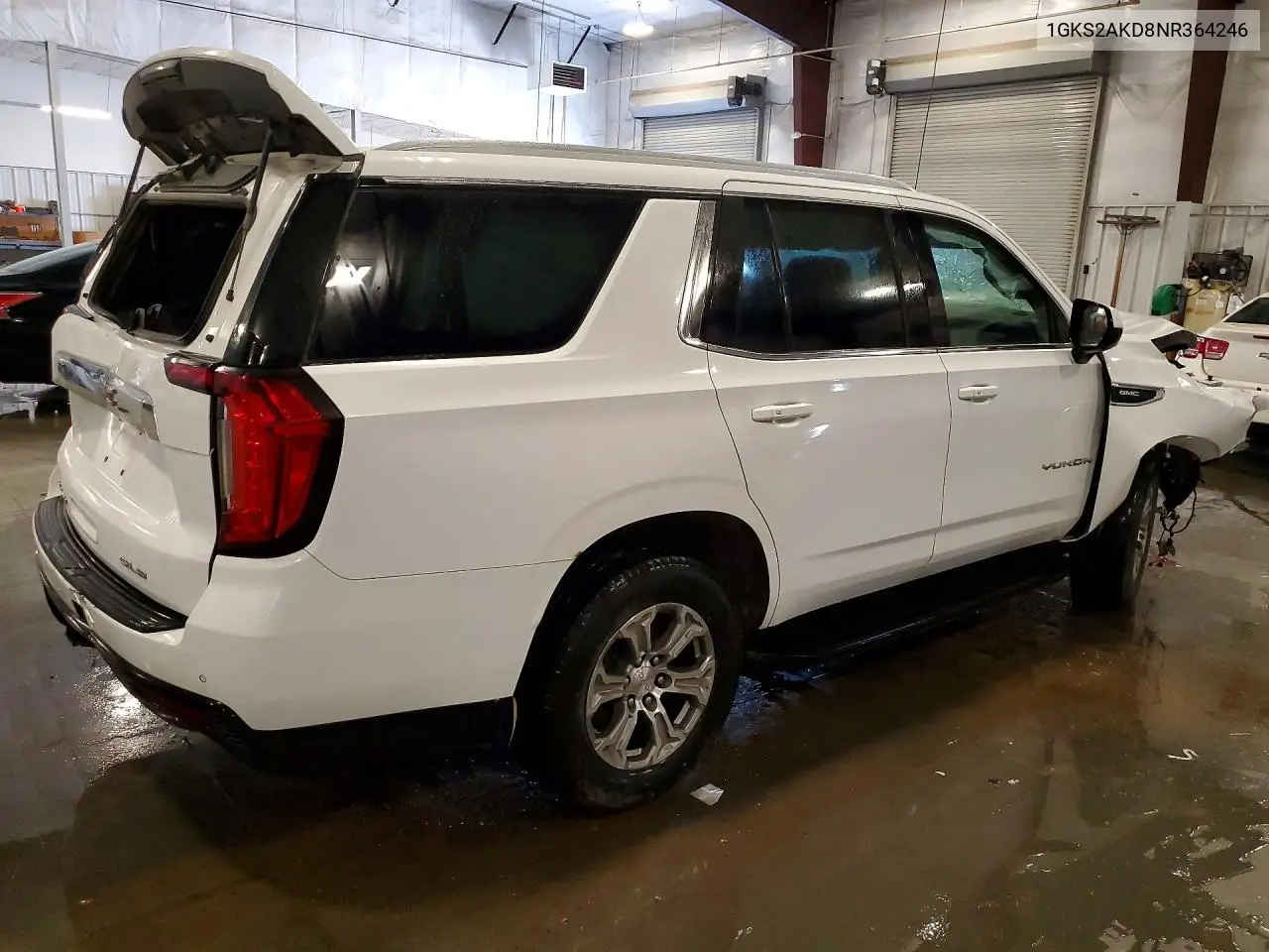 2022 GMC Yukon Sle VIN: 1GKS2AKD8NR364246 Lot: 55934266