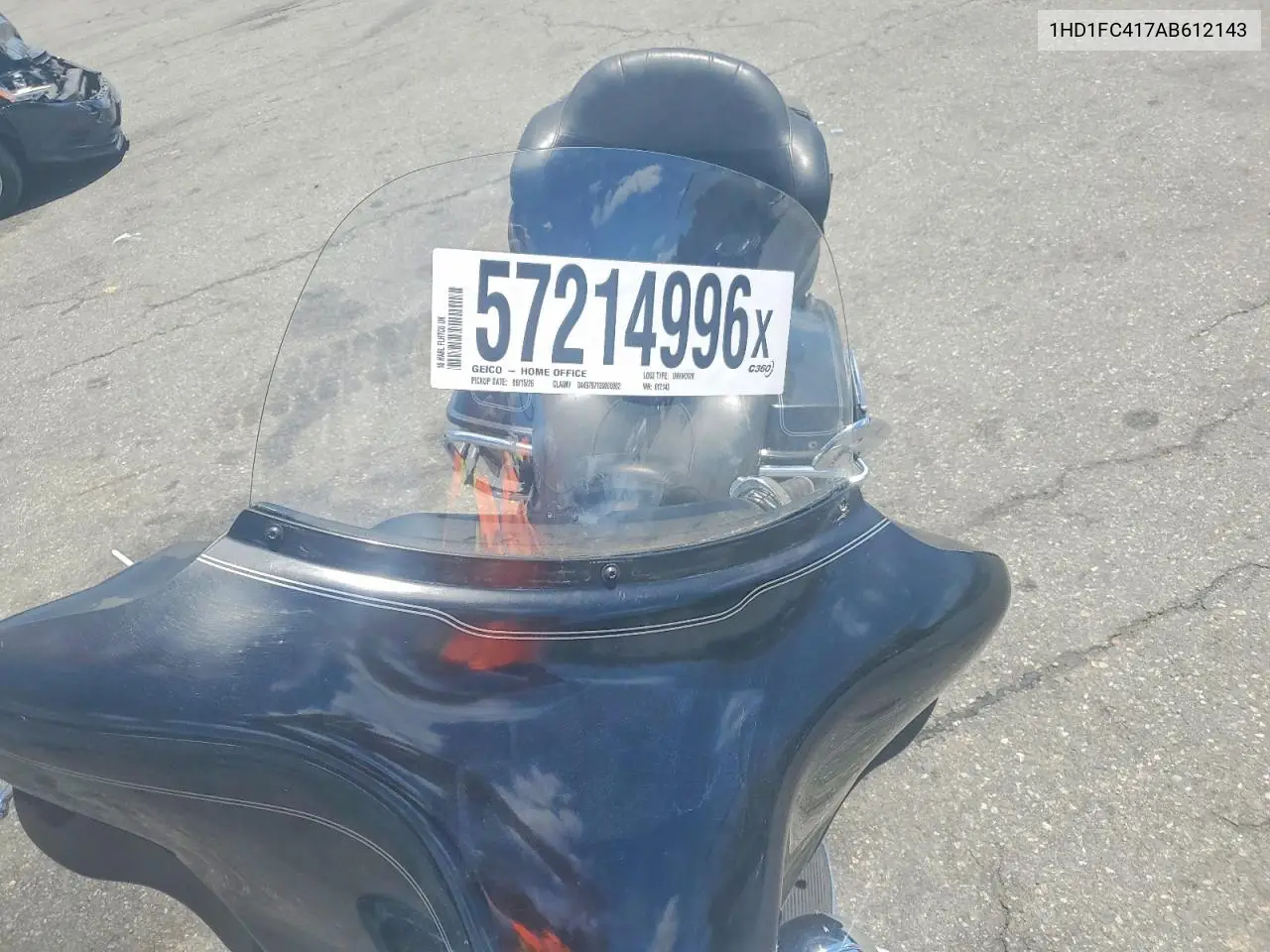2010 Harley-Davidson Flhtcu VIN: 1HD1FC417AB612143 Lot: 57214996