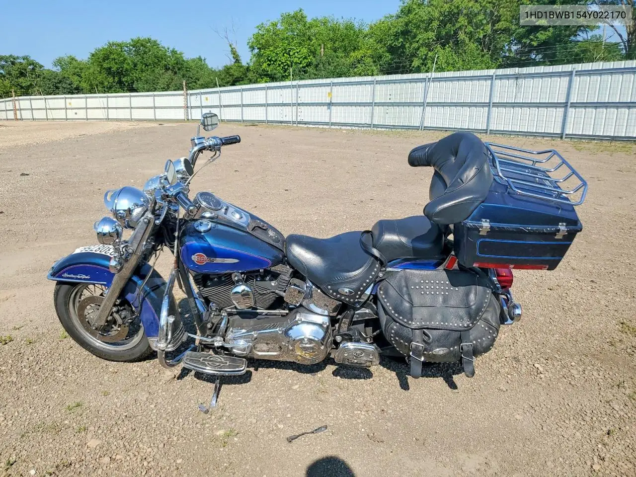 2004 Harley-Davidson Heritage Softail Classic VIN: 1HD1BWB154Y022170 Lot: 60308756