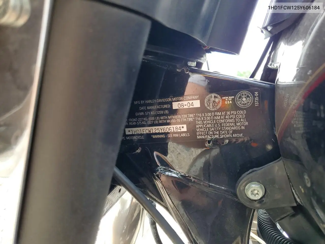 2005 Harley-Davidson Flhtcui VIN: 1HD1FCW125Y606184 Lot: 56620336