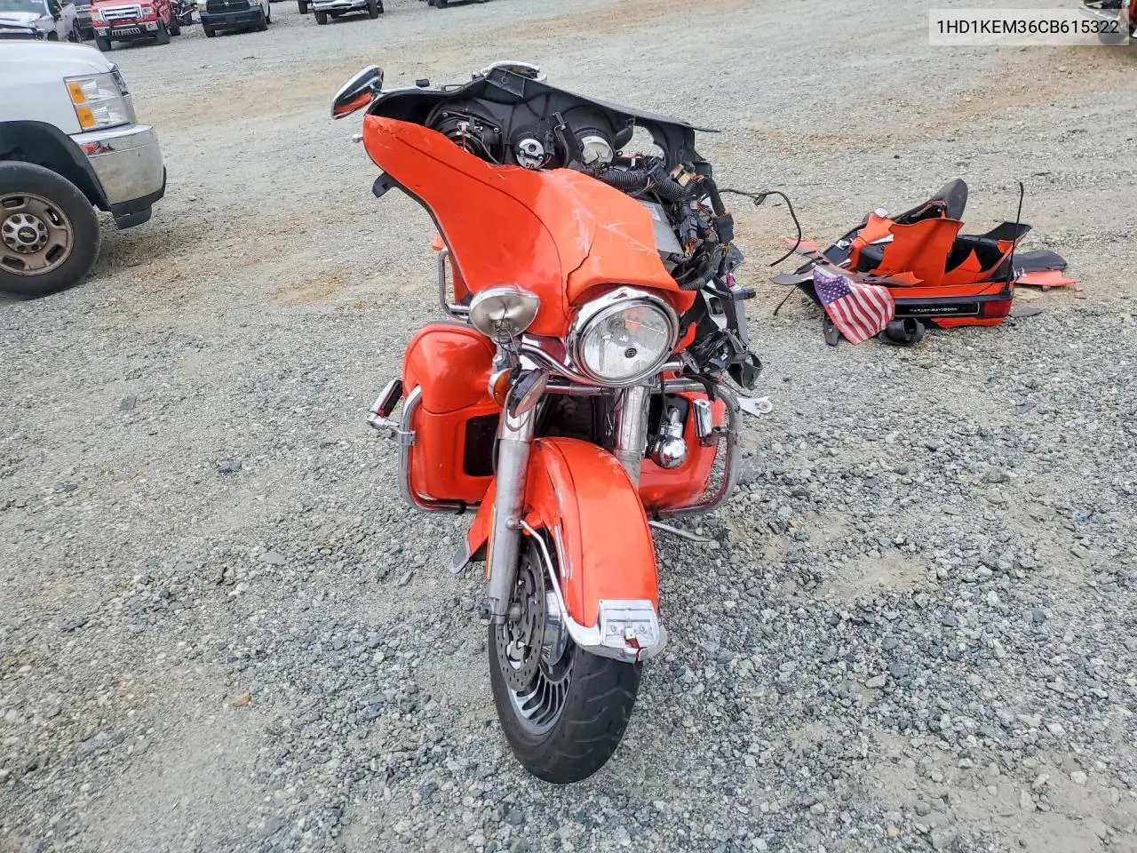2012 Harley-Davidson Flhtk Electra Glide Ultra Limited VIN: 1HD1KEM36CB615322 Lot: 58042566