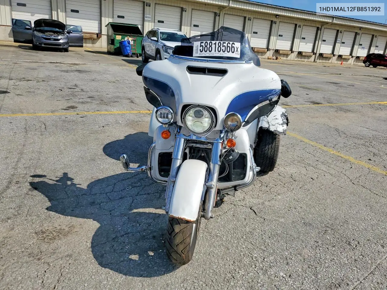 2015 Harley-Davidson Flhtcutg Tri Glide Ultra VIN: 1HD1MAL12FB851392 Lot: 58818566
