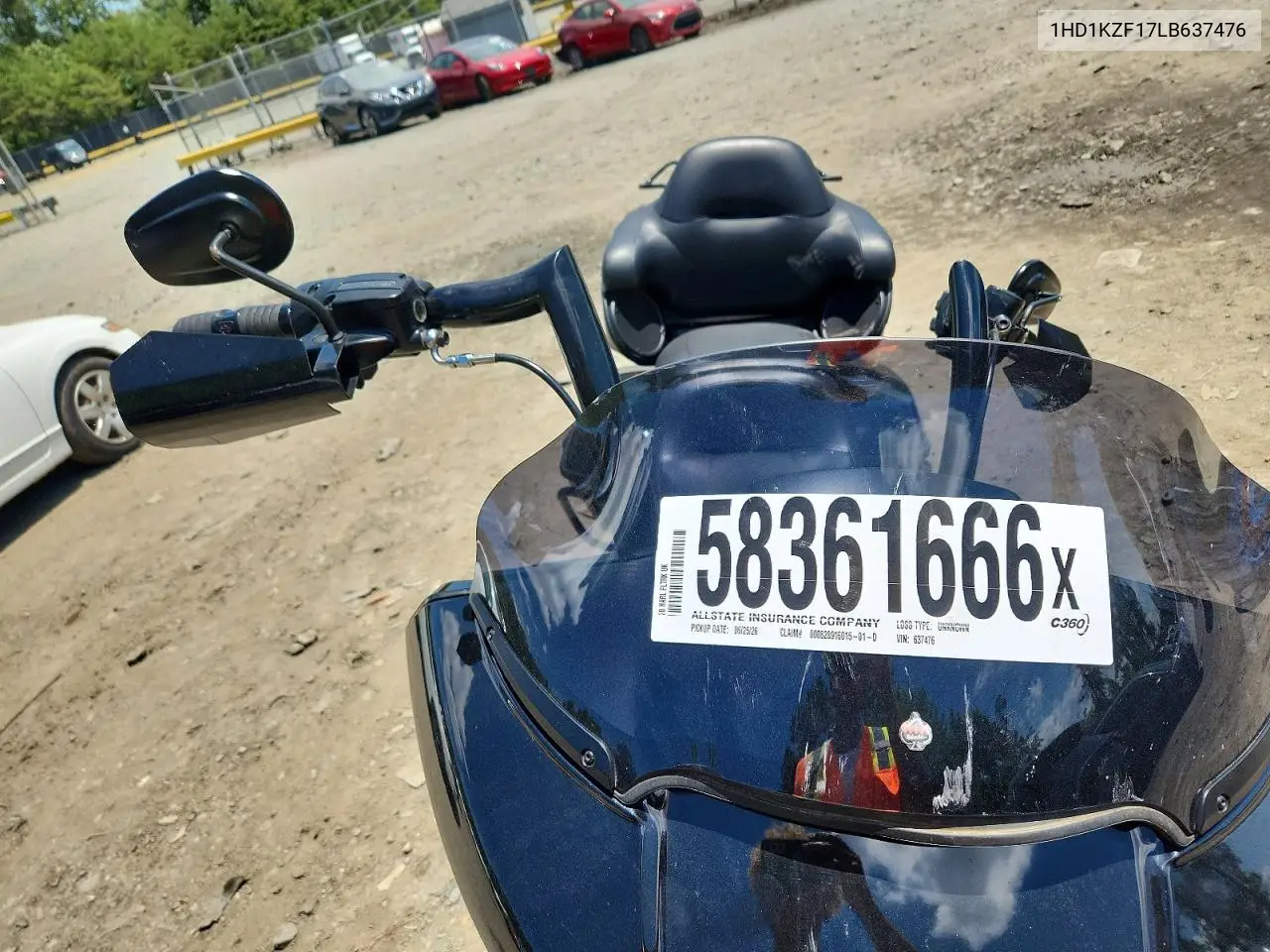 2020 Harley-Davidson Fltrk VIN: 1HD1KZF17LB637476 Lot: 58361666
