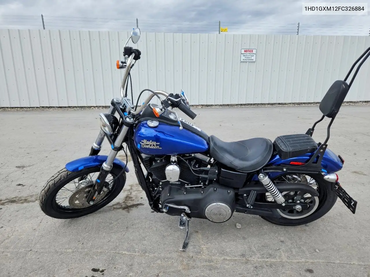 2015 Harley-Davidson Fxdb Dyna Street Bob VIN: 1HD1GXM12FC326884 Lot: 49841846