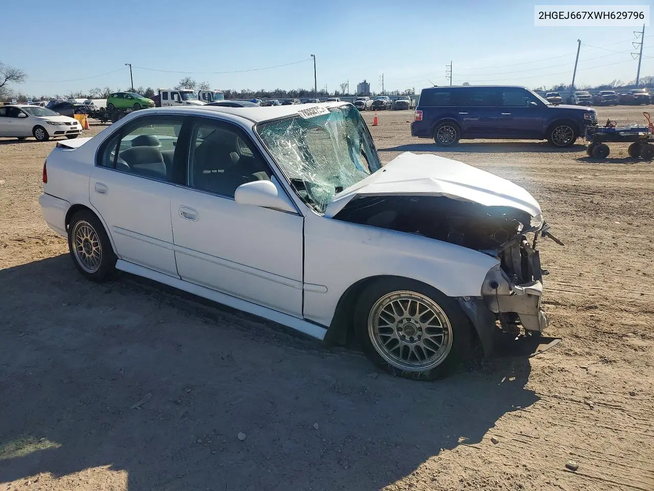 1998 Honda Civic Lx VIN: 2HGEJ667XWH629796 Lot: 76352755