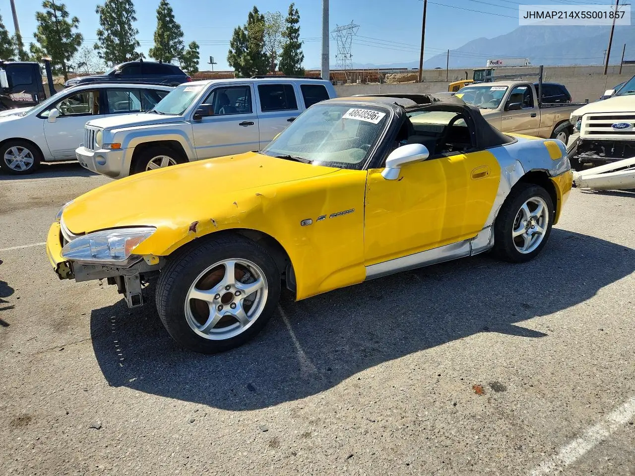 2005 Honda S2000 VIN: JHMAP214X5S001857 Lot: 48648596