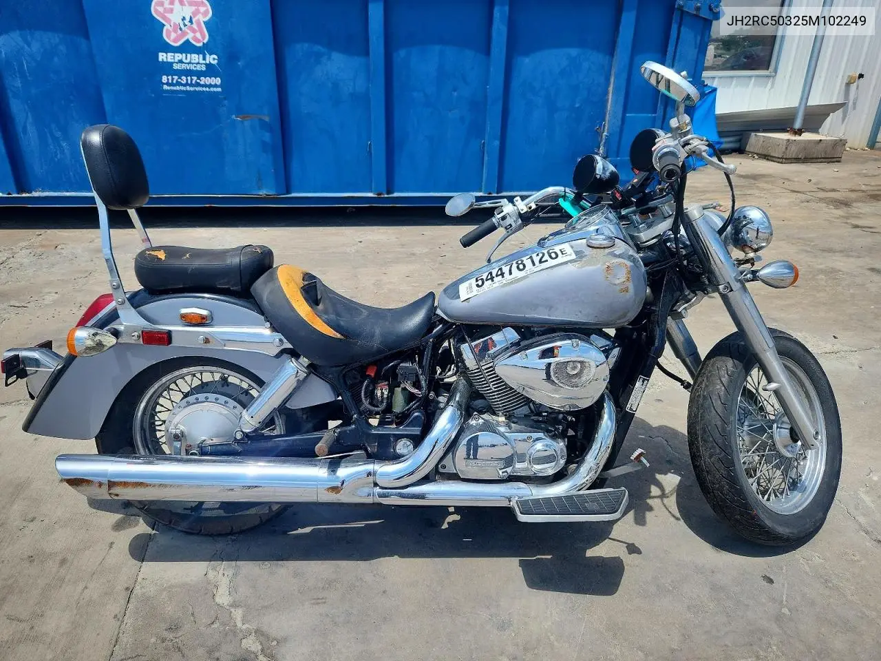 2005 Honda Vt750 Ca VIN: JH2RC50325M102249 Lot: 54478126