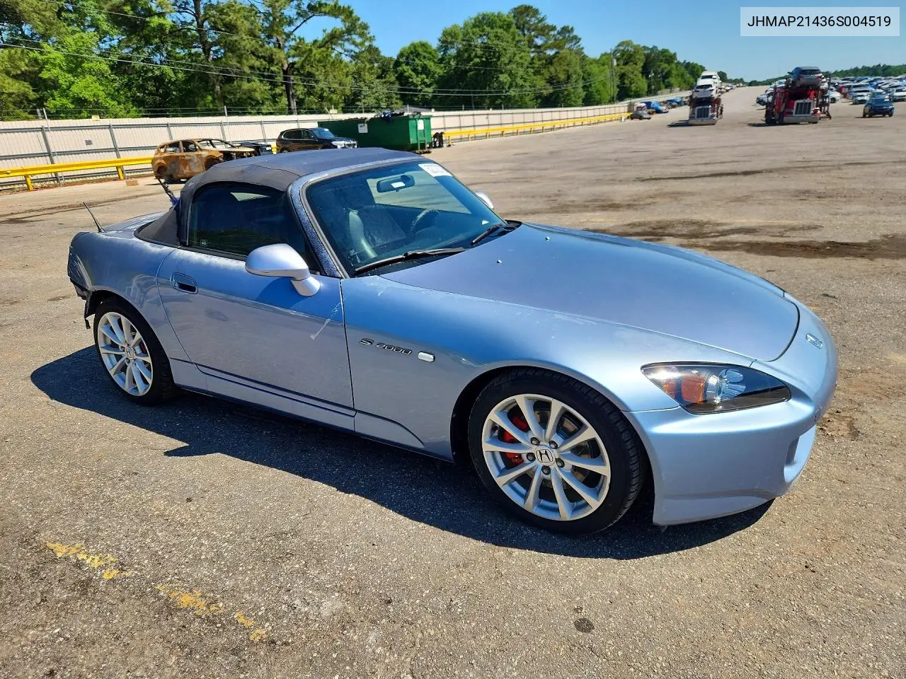 2006 Honda S2000 VIN: JHMAP21436S004519 Lot: 52372076