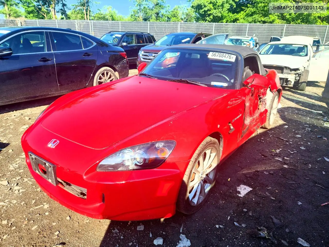 2007 Honda S2000 VIN: JHMAP21407S001143 Lot: 56708476