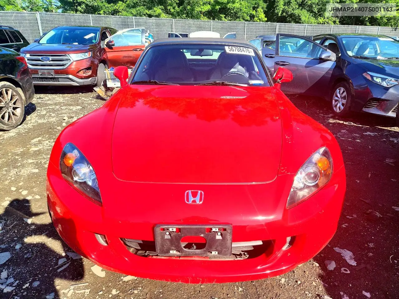 2007 Honda S2000 VIN: JHMAP21407S001143 Lot: 56708476