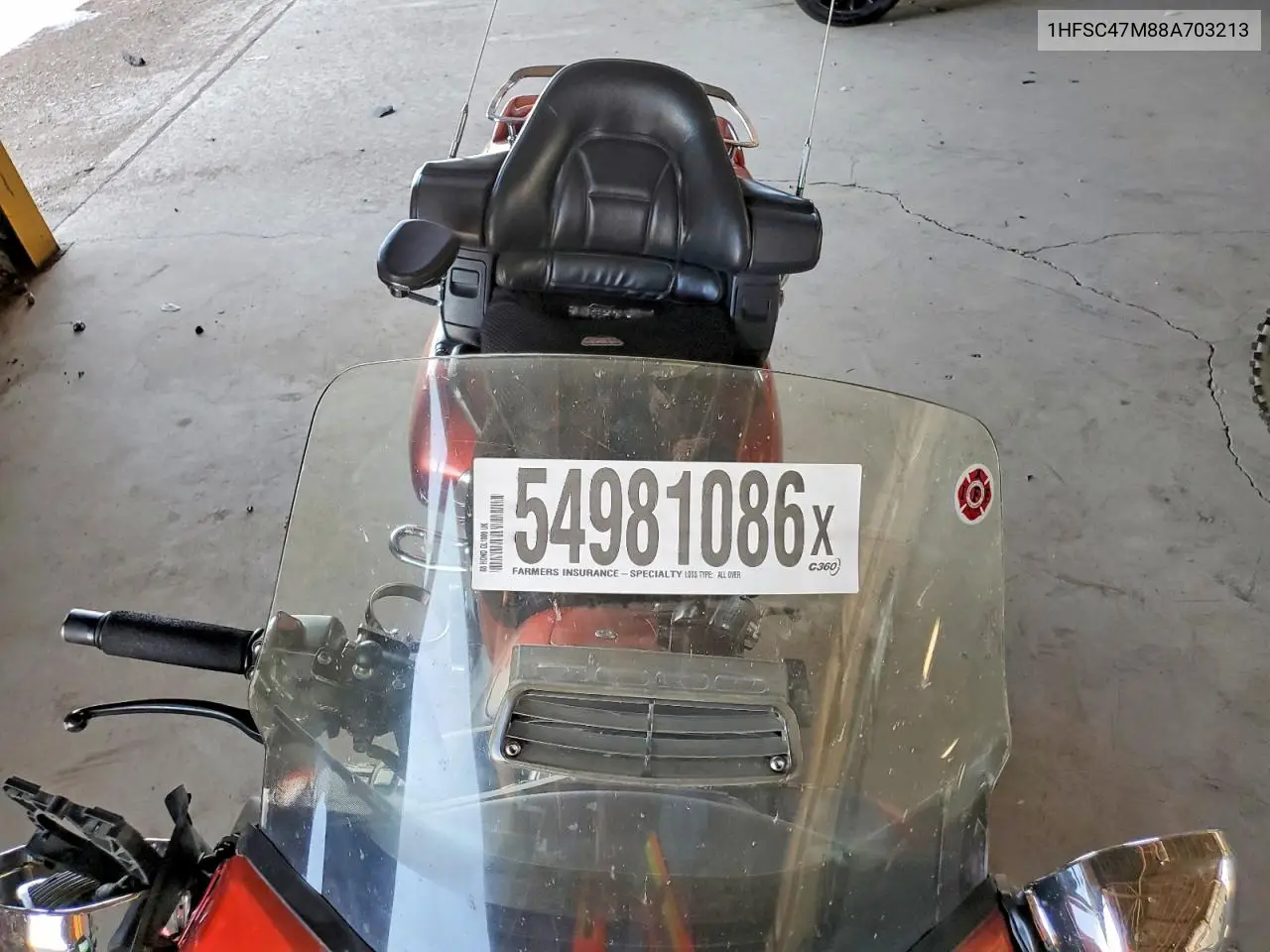 2008 Honda Gl1800 VIN: 1HFSC47M88A703213 Lot: 54981086